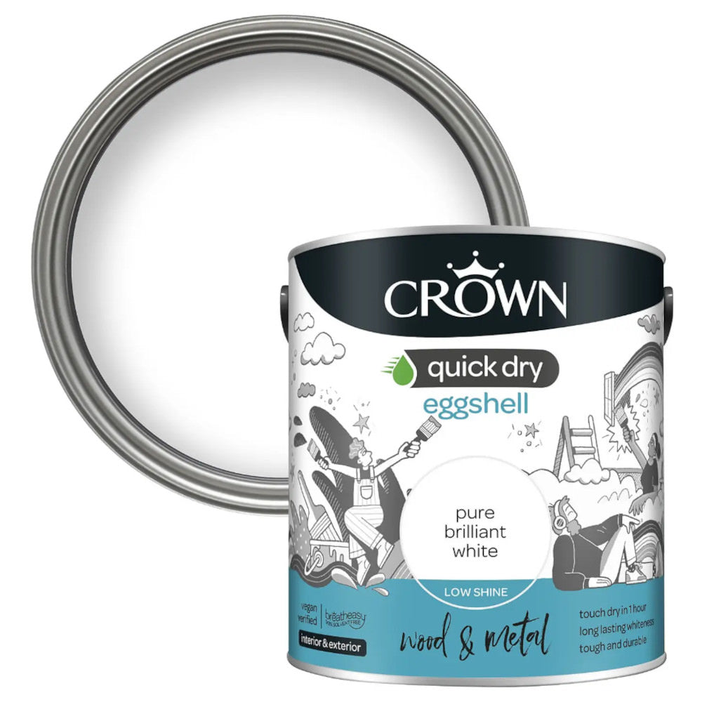 Crown Quick Dry Eggshell Brilliant White 