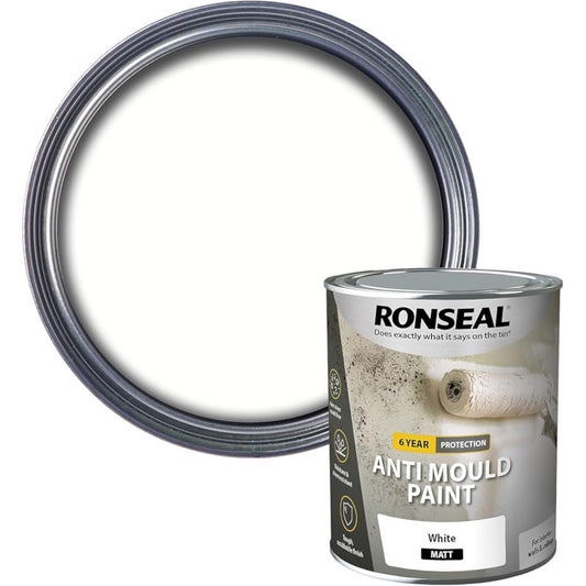 Ronseal Anti Mould Paint Matt White 750ml Matt
