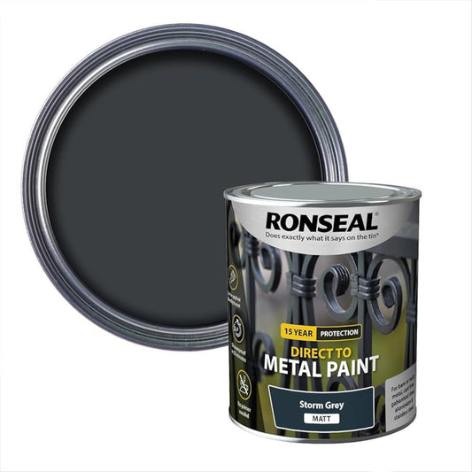 Ronseal Direct To Metal Paint Storm Grey 750ml 
