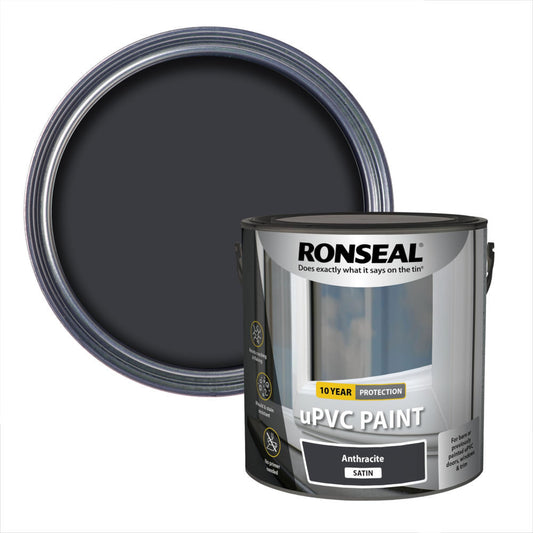 Ronseal UPVC Paint Anthracite Satin 750ml Satin
