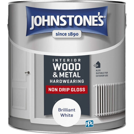 Johnstones Non Drip Gloss Brilliant White 2.5L Gloss