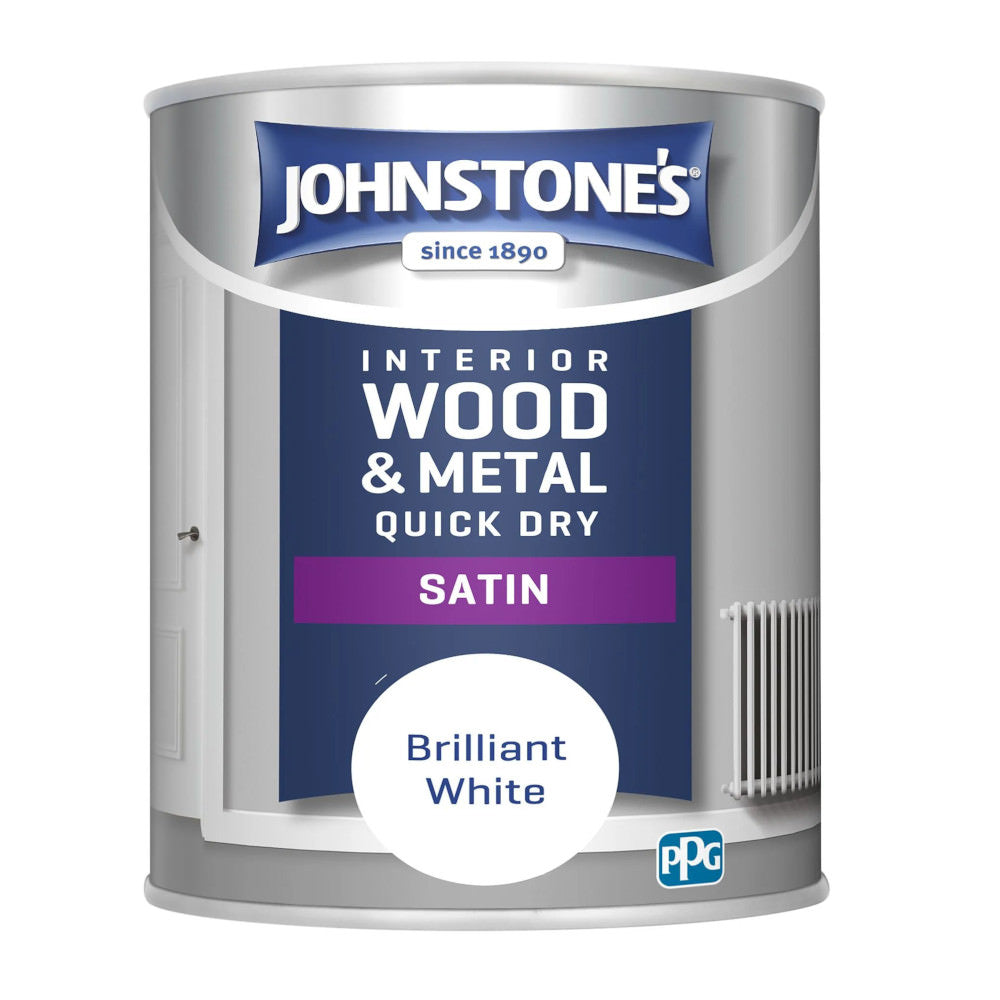 Johnstones Quick Dry Satin Brilliant White Satin 750ml