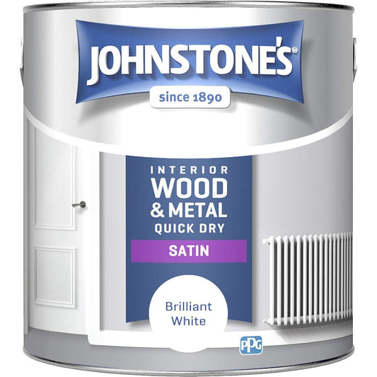 Johnstones Quick Dry Satin Brilliant White Satin 2.5L