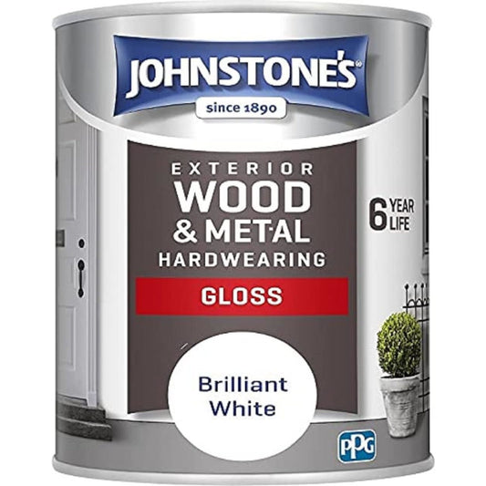 Johnstones Weatherguard Exterior Gloss Brilliant White Gloss 750ml