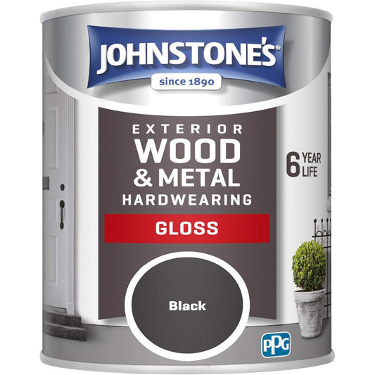 Johnstones Weatherguard Exterior Gloss Black Gloss 750ml