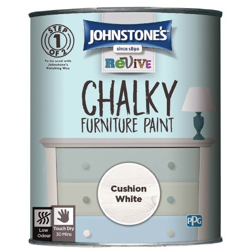 Johnstones Revive Chalky Paint Cushion White 750ml Chalky