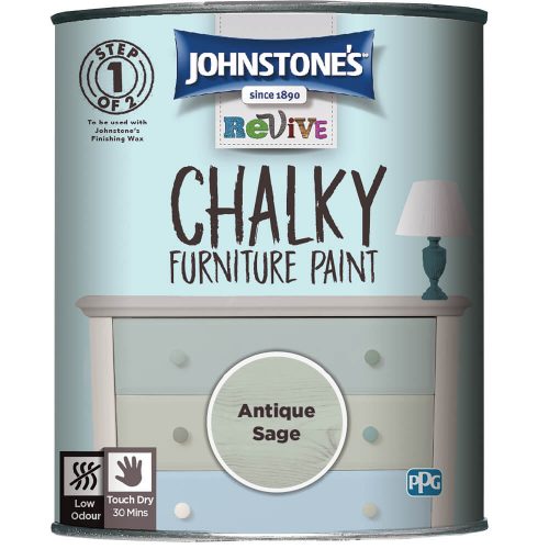 Johnstones Revive Chalky Paint Antique Sage 750ml Chalky