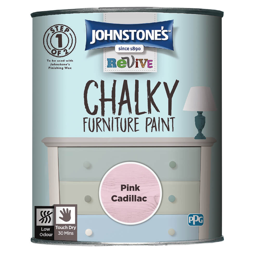 Johnstones Revive Chalky Paint Pink Cadillac 750ml Chalky