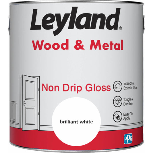 Leyland Paint for Wood & Metal Brilliant White 2.5L Gloss
