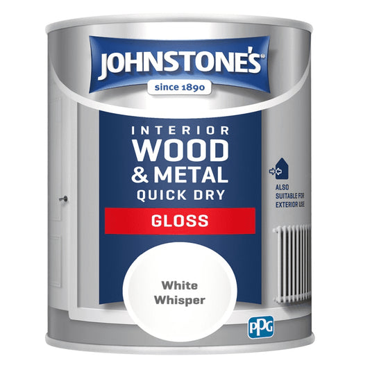 Johnstones Interior Wood & Metal Quick Dry Gloss White Whisper 750ml