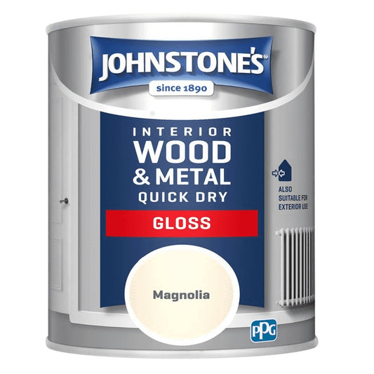 Johnstones Interior Wood & Metal Quick Dry Gloss Magnolia 750ml
