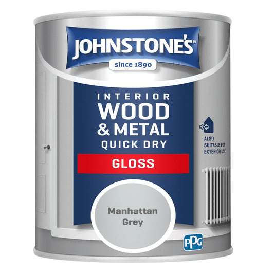 Johnstones Interior Wood & Metal Quick Dry Gloss Manhattan Grey 750ml