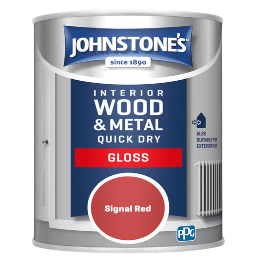 Johnstones Interior Wood & Metal Quick Dry Gloss Signal Red 750ml