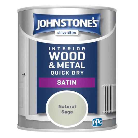 Johnstones Interior Wood & Metal Hardwearing Satin Natural Sage Satin 750ml