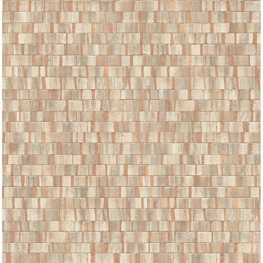 Fine Decor Wallpaper FD24925 Artisan Small Metallic Wood Copper 