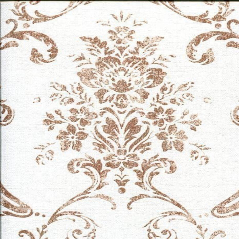 This image shows product Fine Decor Wallpaper FD25041 Tempus Linen Cameo White/Copper