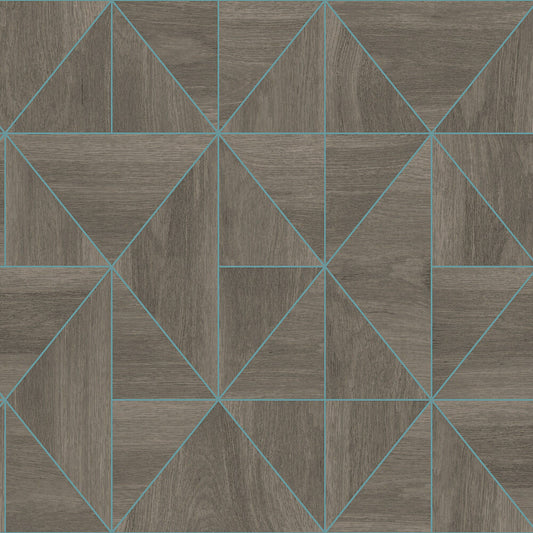 This image shows product Fine Decor Wallpaper FD25322 Architecture Diamond Wood Grey/Blue