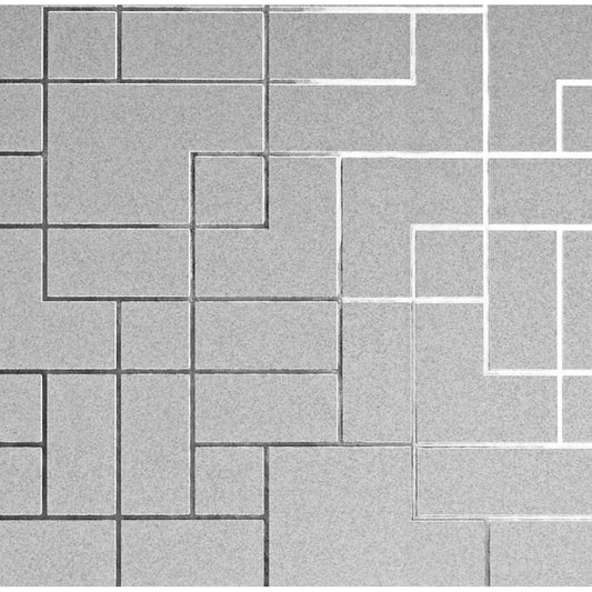 Fine Decor Wallpaper FD42491 Platinum Square Geo Silver 