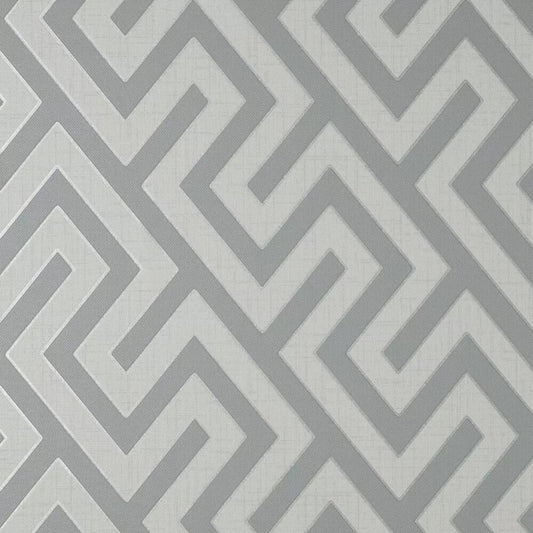 This image shows product Fine Decor Wallpaper FD43071 Larson Geo Grey/Silver