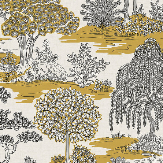 This image shows product Fine Decor Wallpaper FD43440 UK Zen Sidewall Ochre