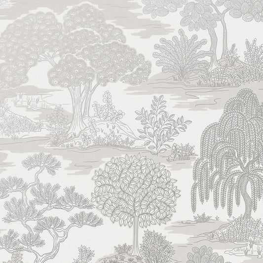 This image shows product Fine Decor Wallpaper FD43441 UK Zen Sidewall Silver