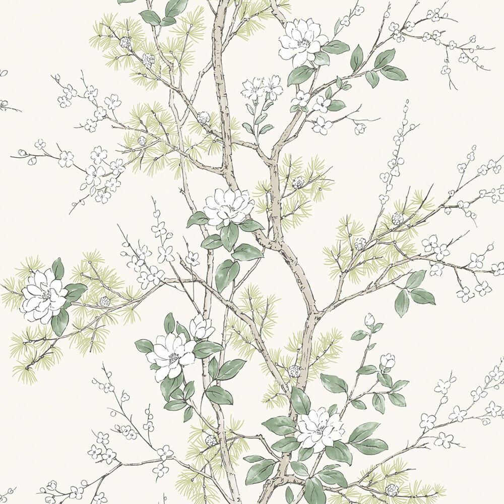 Belgravia Wallpaper 750 Bridget Sage & Cream