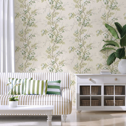 Belgravia Wallpaper 750 Bridget Sage & Cream