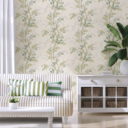 Belgravia Wallpaper 750 Bridget Sage & Cream