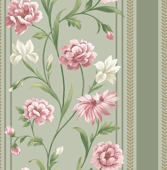 Belgravia Wallpaper 757 Raya Sage & Pink