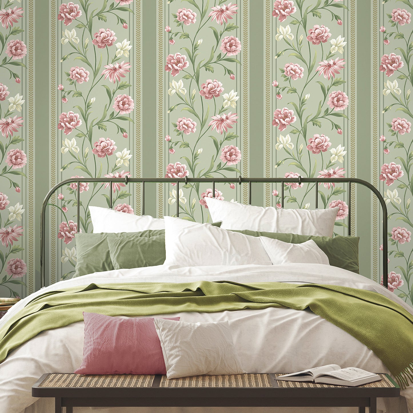 Belgravia Wallpaper 757 Raya Sage & Pink