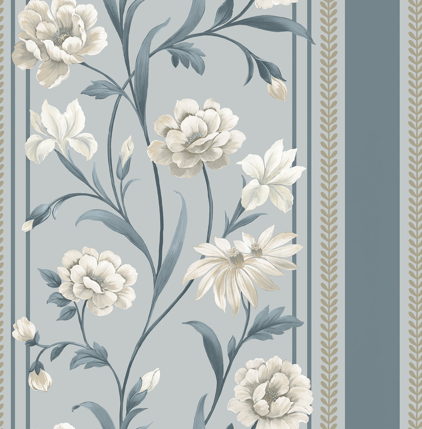 Belgravia Wallpaper 758 Raya Blue & Cream