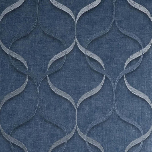 Fine Decor Wallpaper M95628 Milano 10 Geo Wave Silver/Blue 