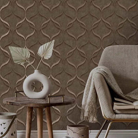 Fine Decor Wallpaper M95629 Milano 10 Geo Wave Taupe 