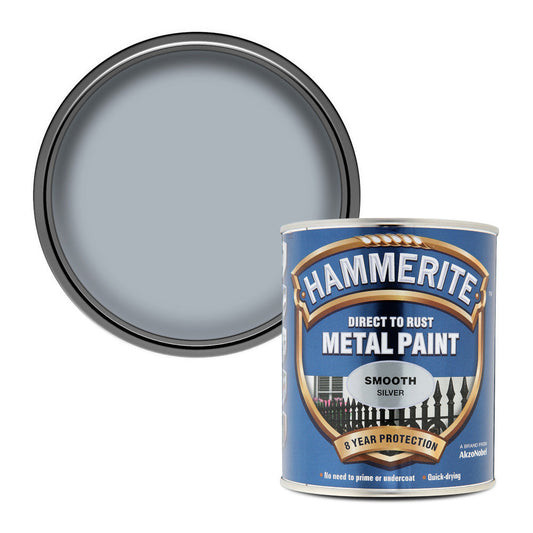 Hammerite Metal Paint Smooth Silver 