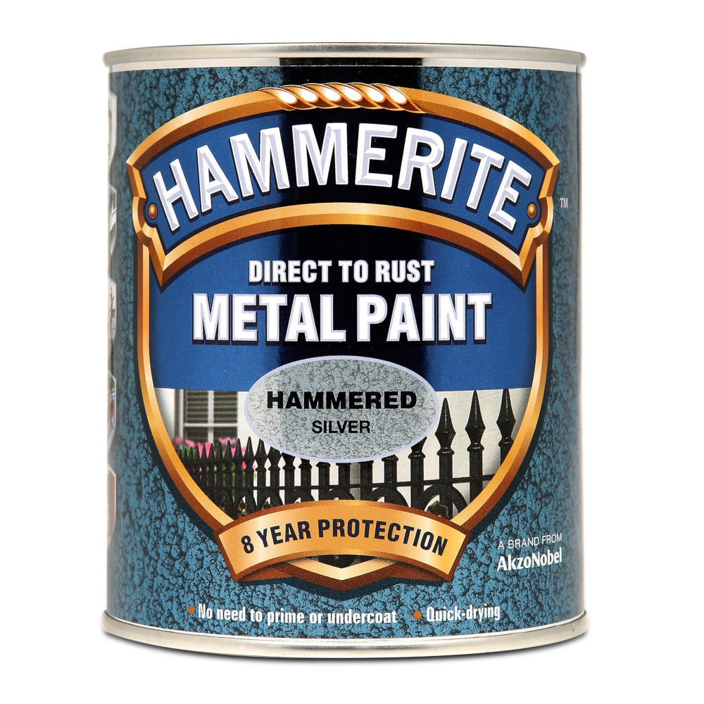 Hammerite Metal Paint Hammered Silver 250ml