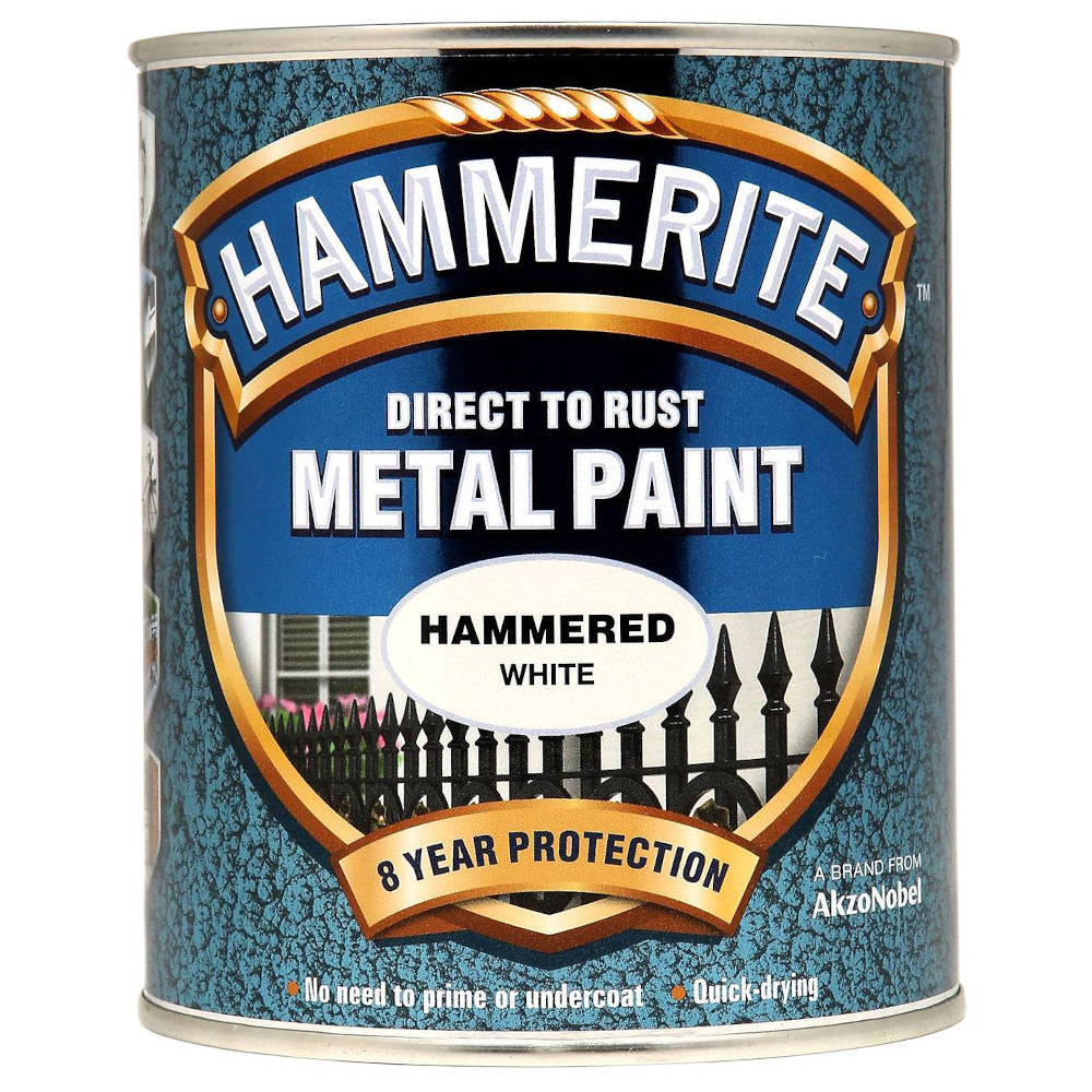 Hammerite Metal Paint Hammered White 750ml