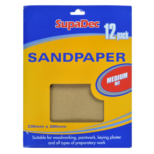 Supadec Sandpaper Medium 12 Pack