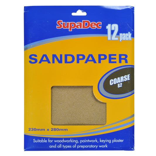 Supadec Sanpaper Coarse 12 Pack