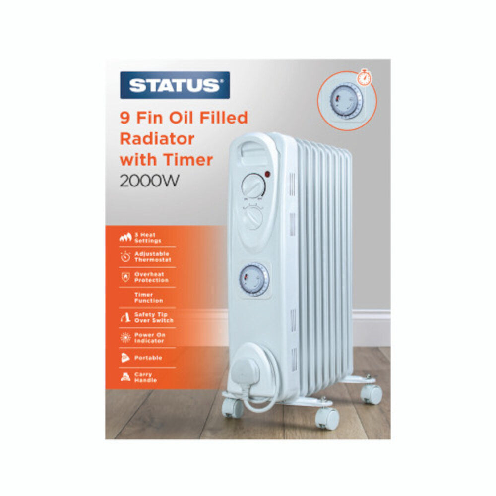 This image shows product 2000W 9 Fin Mini Oil Fired Radiator
