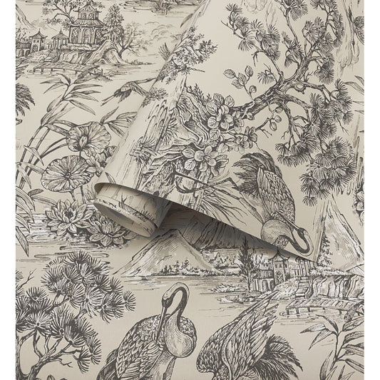 Holden Wallpaper 91703 Natoru Charcoal Cream 