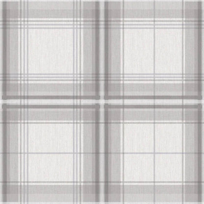 Arthouse Wallpaper 903102 Woven Check Grey & White 