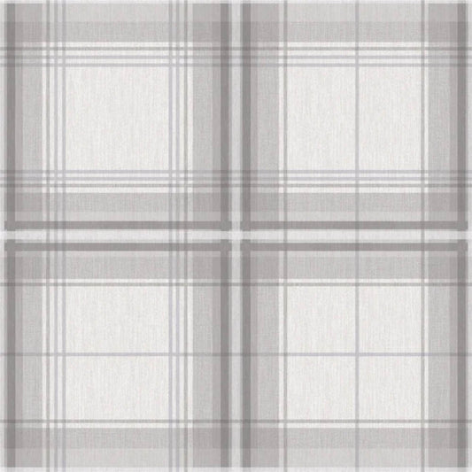 Arthouse Wallpaper 903102 Woven Check Grey & White 