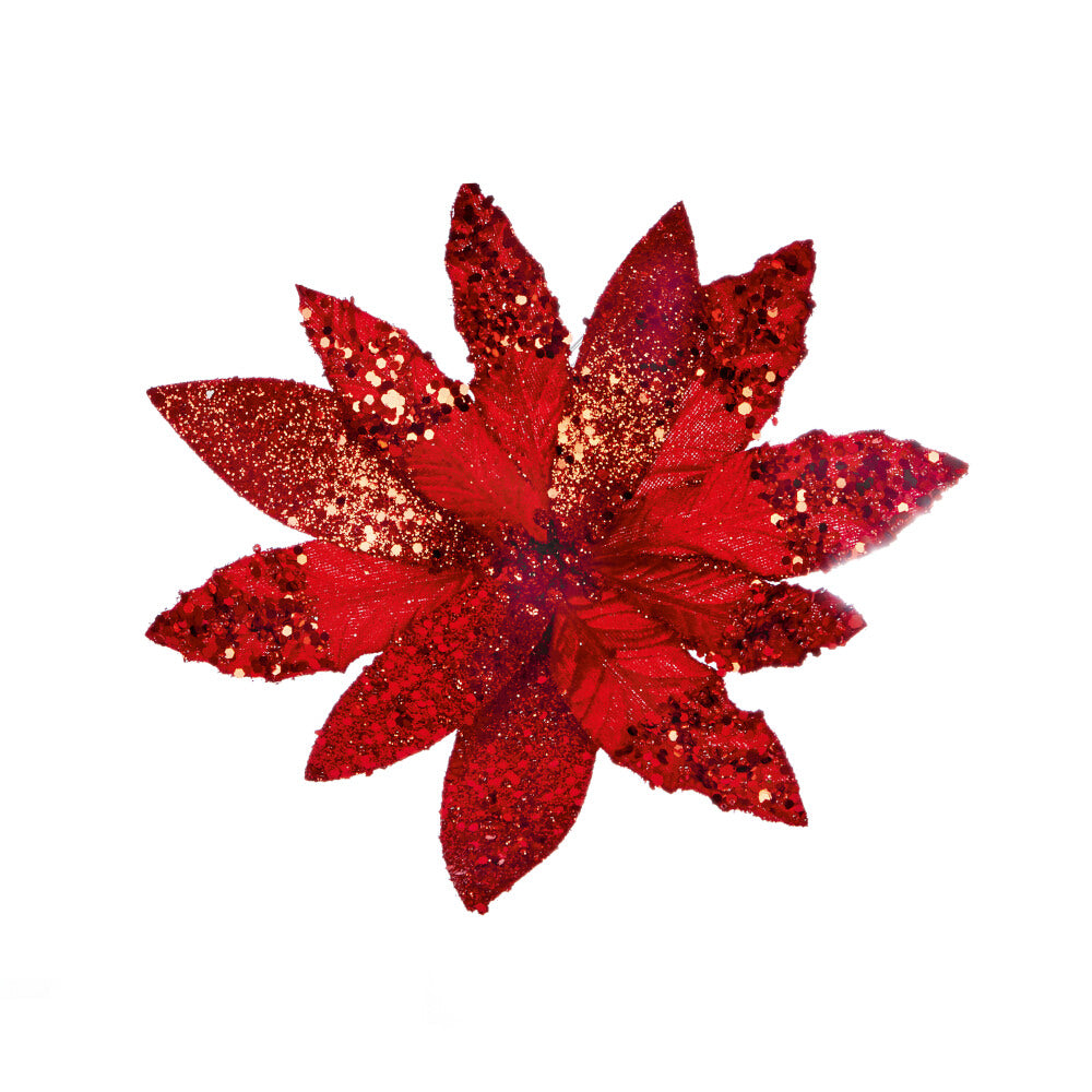 Red Glitter Poinsettia