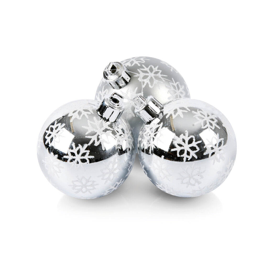 3 Piece Silver Snowflake Baubles