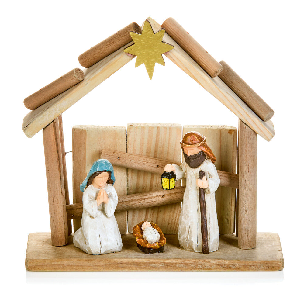 This image shows product Nativity And Wood Barn