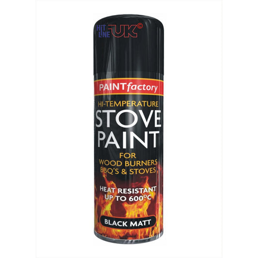 Stove High Temperature Paint Black 400ml Matt