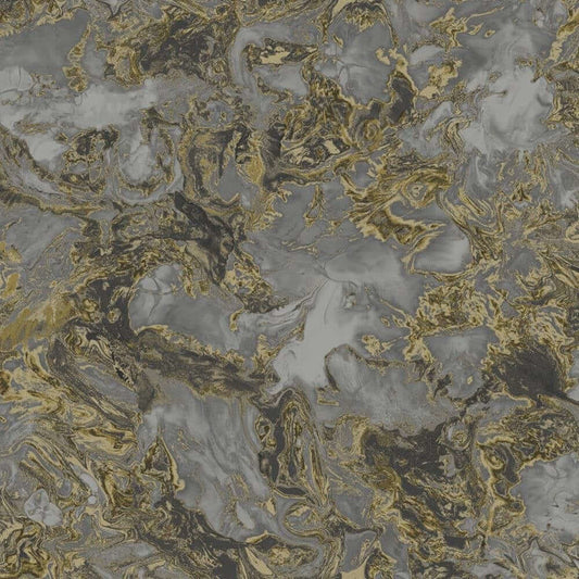 Debona Wallpaper 6362 Liquid Marble Charcoal 