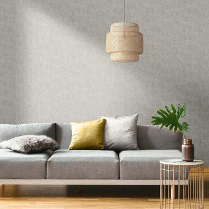 This image shows product Muriva Wallpaper 173531 Linen Texture Effect Grey  Darcy  James