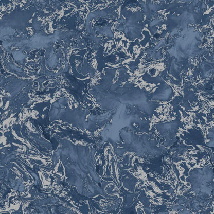 This image shows product Muriva Wallpaper 166505 Elixir Marble Blue and Silver Metallic