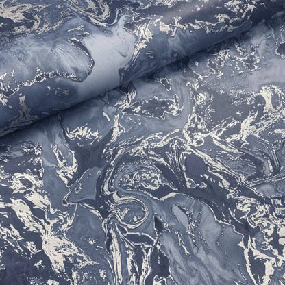 This image shows product Muriva Wallpaper 166505 Elixir Marble Blue and Silver Metallic